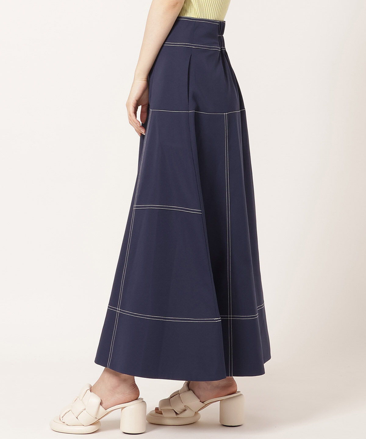 REDYAZEL「配色ステッチフレアスカート」|フレア|