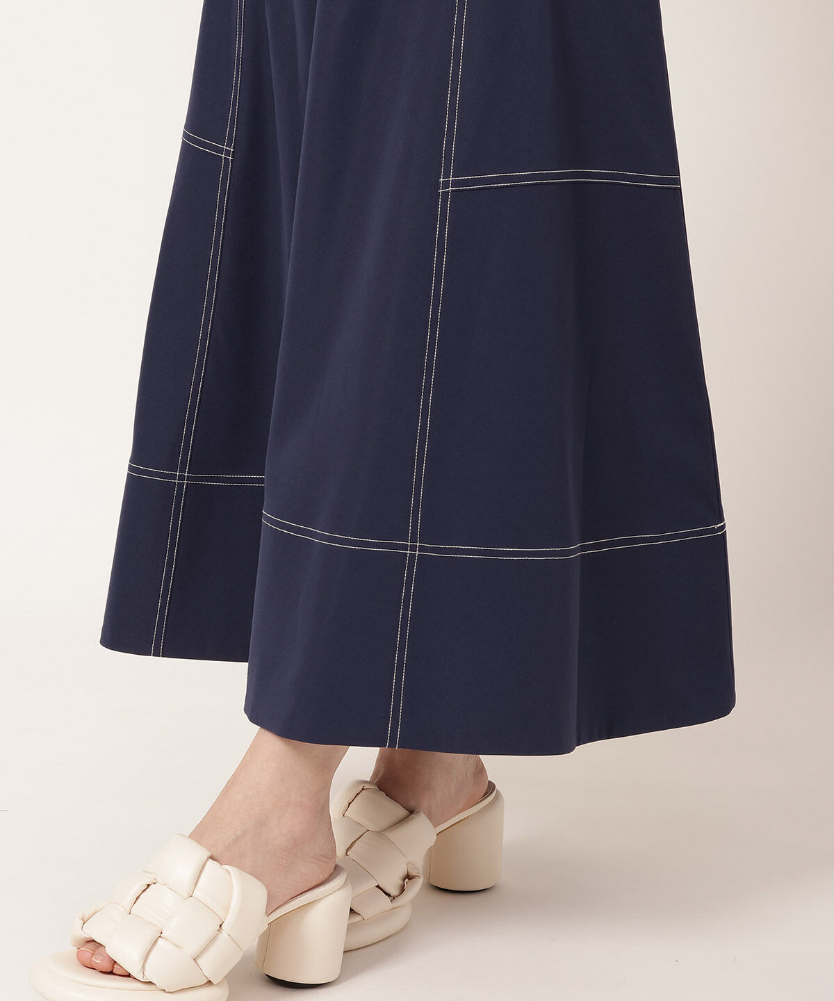 REDYAZEL「配色ステッチフレアスカート」|フレア|