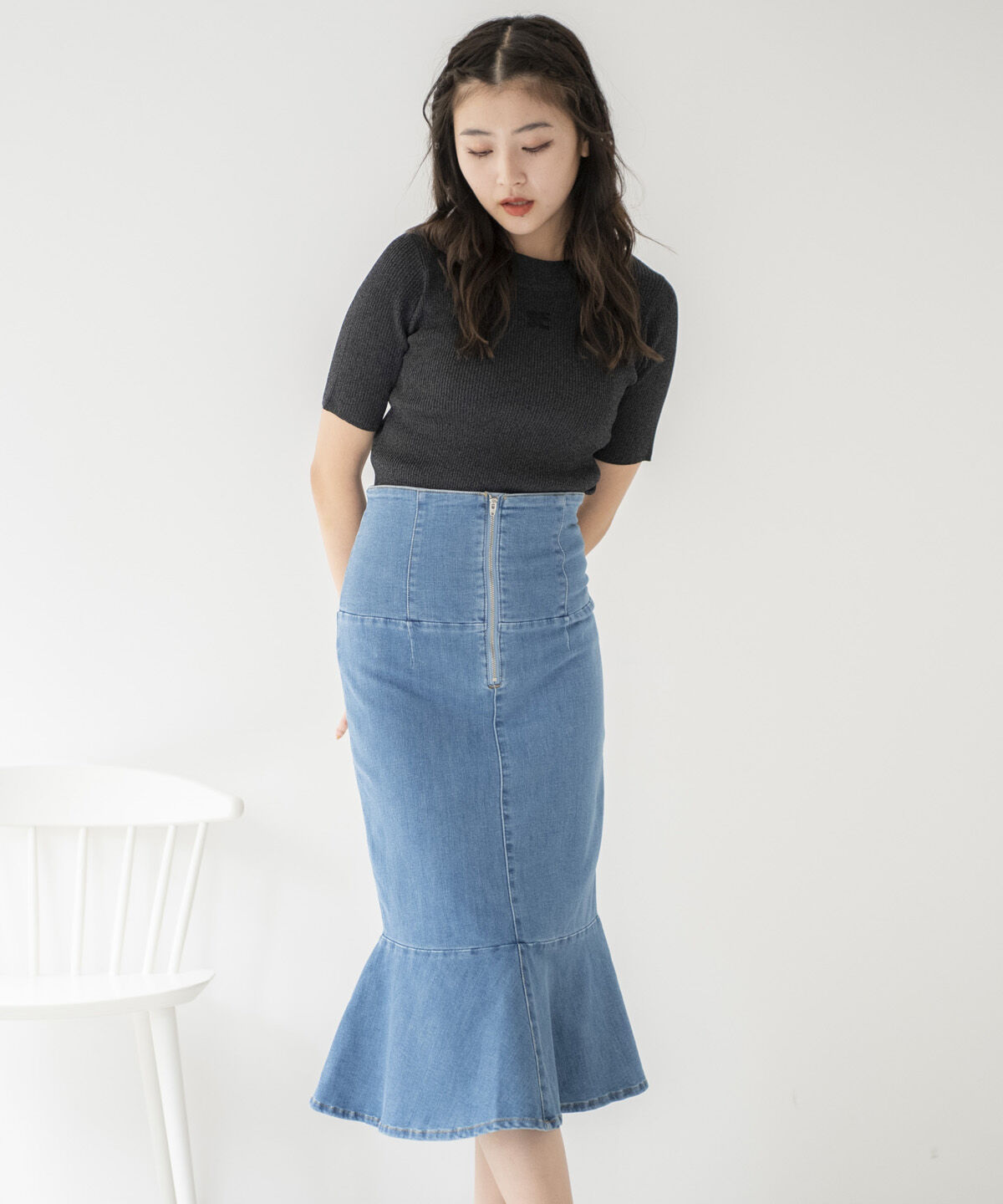 REDYAZEL「デニムマーメイドスカート」|スカート|ブルー