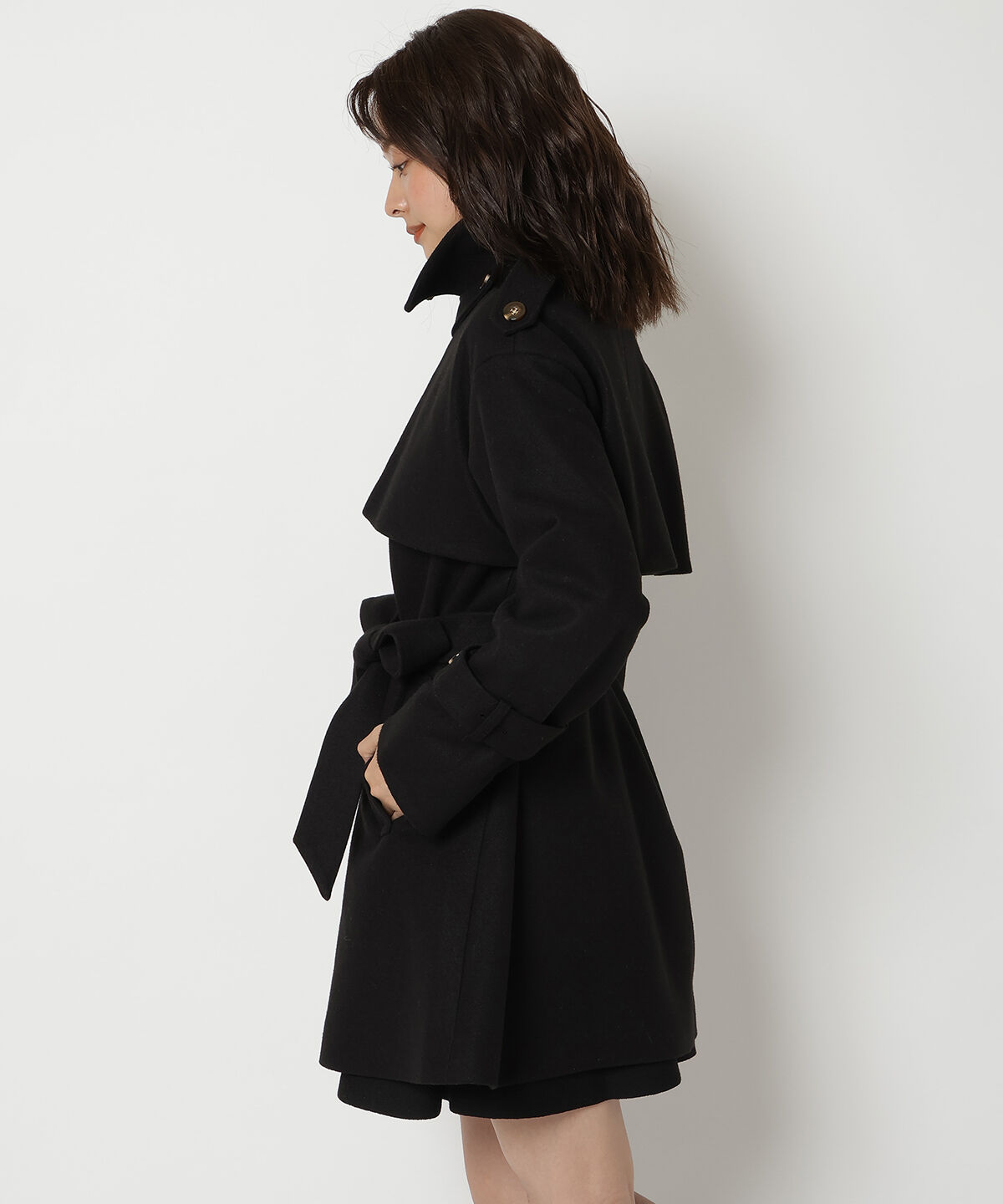 REDYAZEL「スタンドカラーショートコート」|ステンカラーコート|