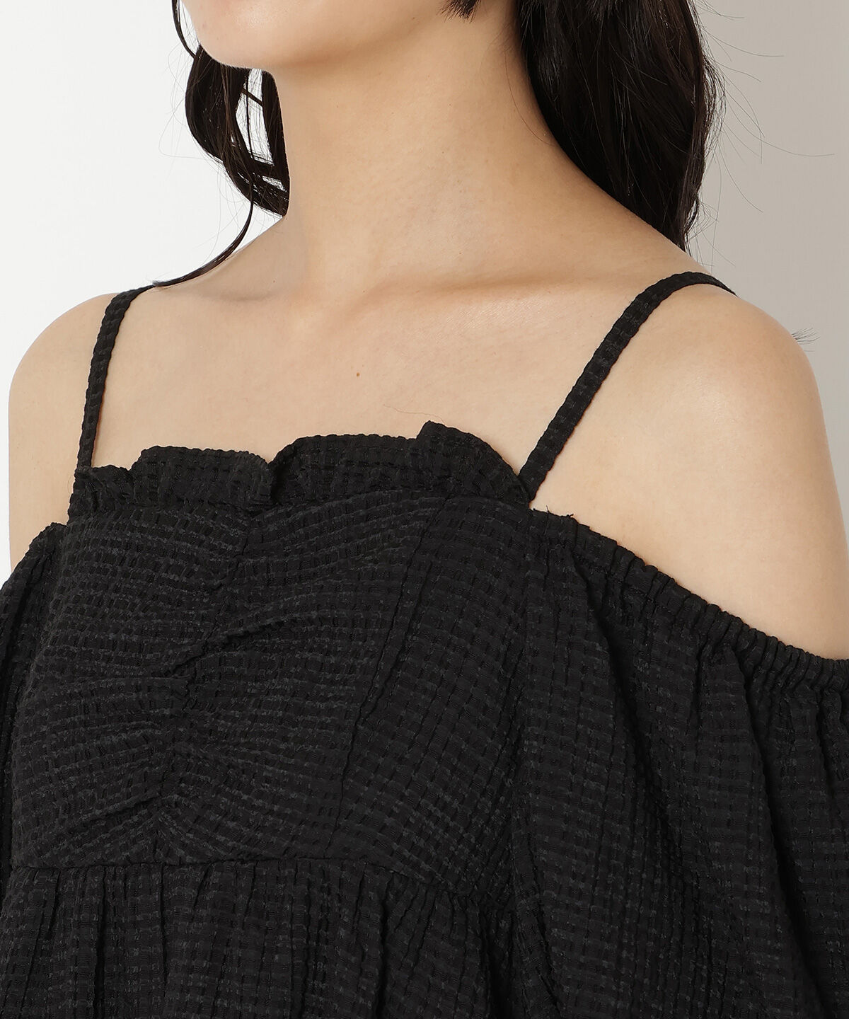 REDYAZEL「チェックオフショルトップス」|シャツ・ブラウス|