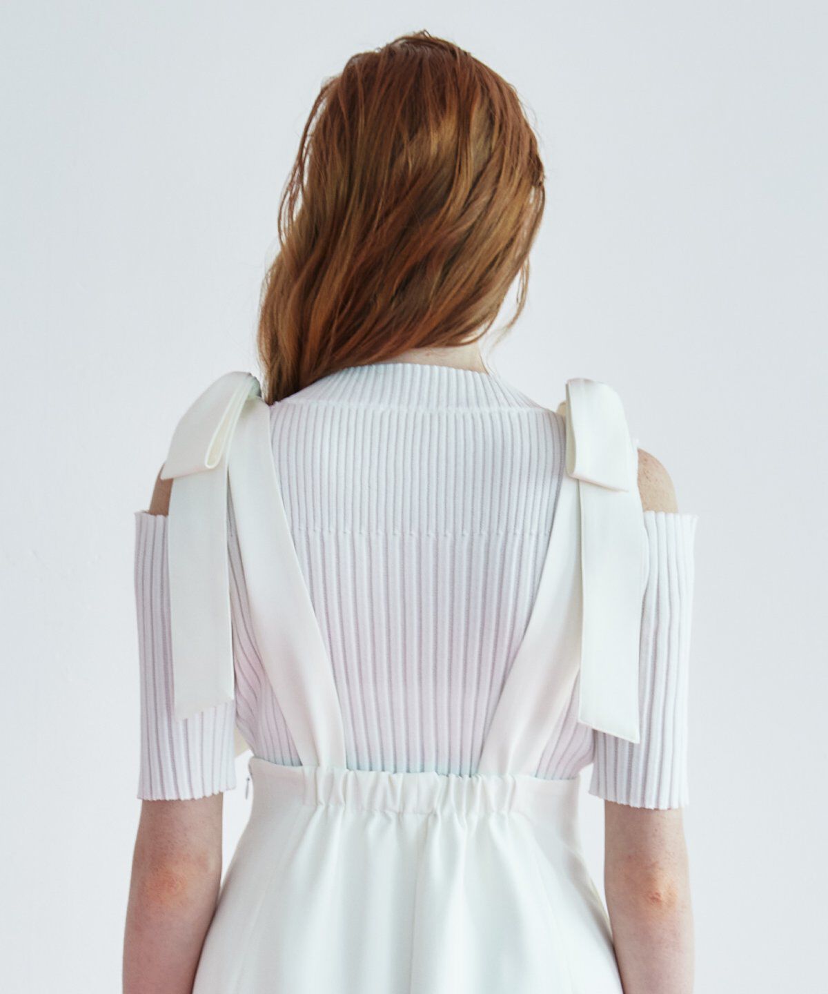 REDYAZEL「オープンショルダーラメリブニット」|ニット・セーター|