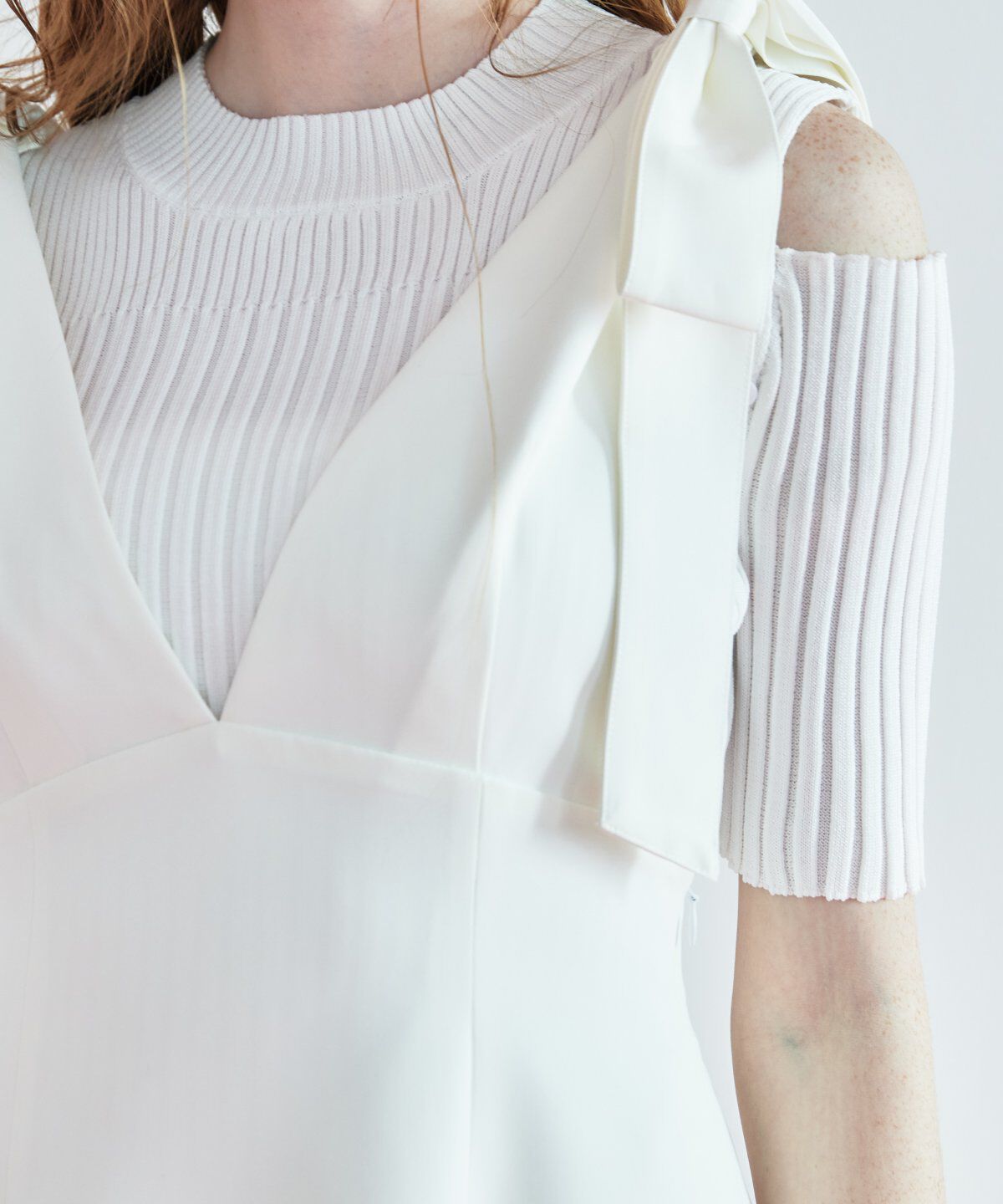 REDYAZEL「オープンショルダーラメリブニット」|ニット・セーター|