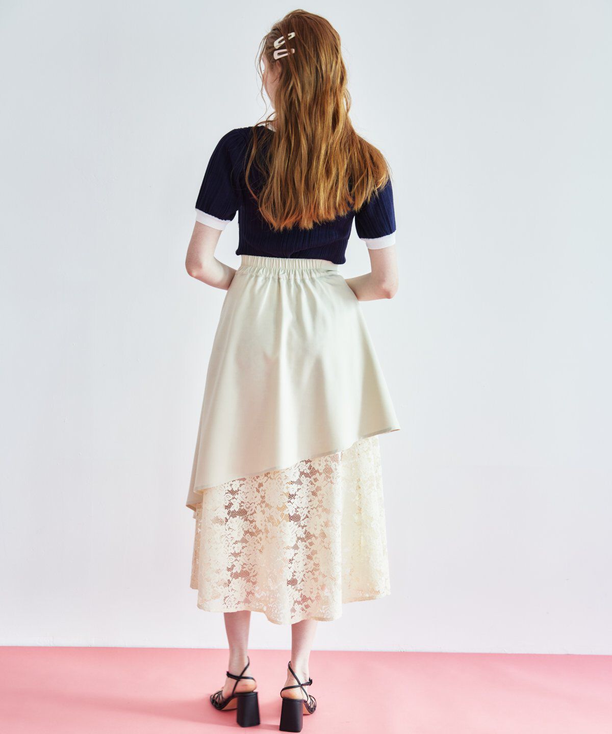 REDYAZEL「レースドッキングスカート」|フレア|