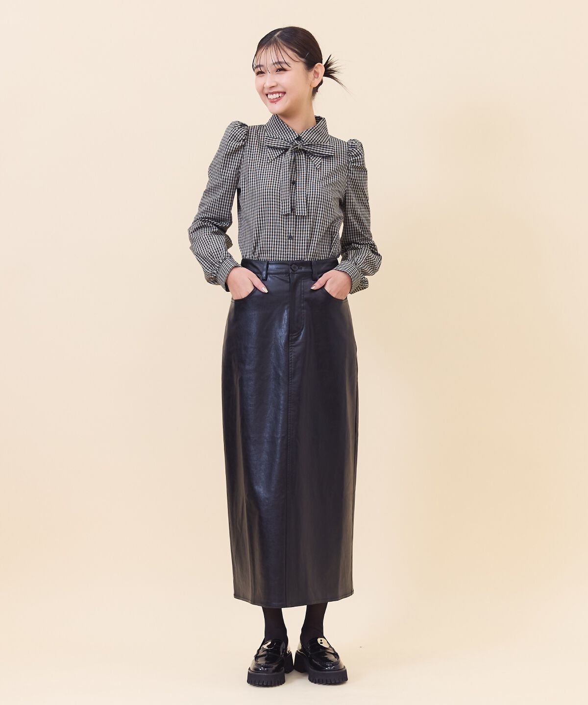 REDYAZEL「リボンタイパフスリーブブラウス」|シャツ・ブラウス|