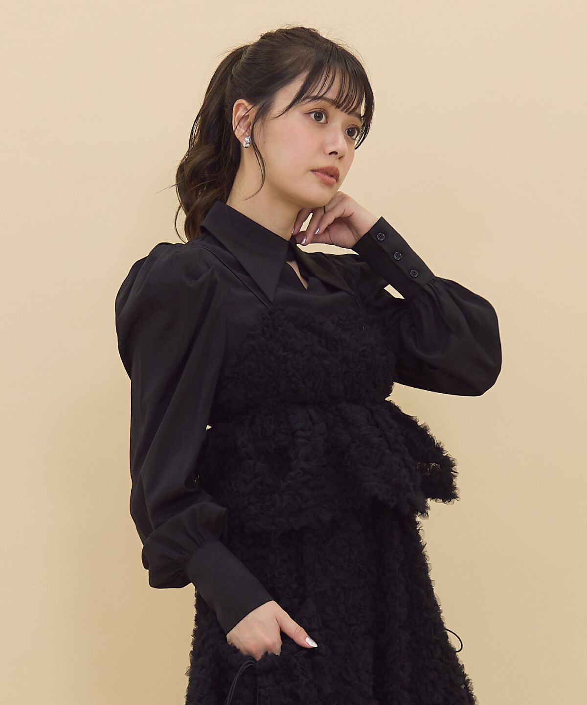 REDYAZEL「チュールビスチェドッキングブラウス」|シャツ・ブラウス|