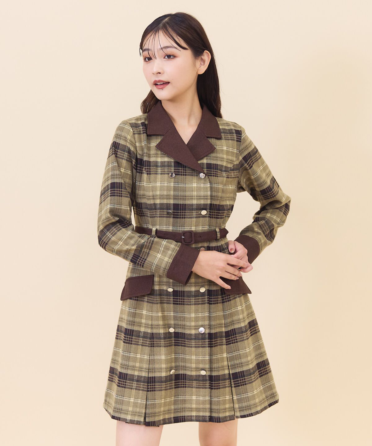 REDYAZEL「チェックダブルミニワンピース」|ワンピース|