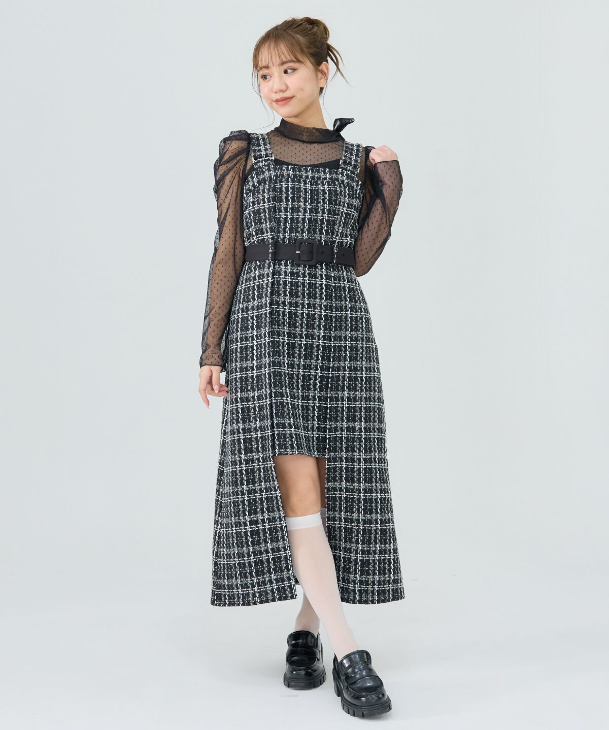 REDYAZEL「ツイードデザインジャンパースカート」|ジャンパースカート|