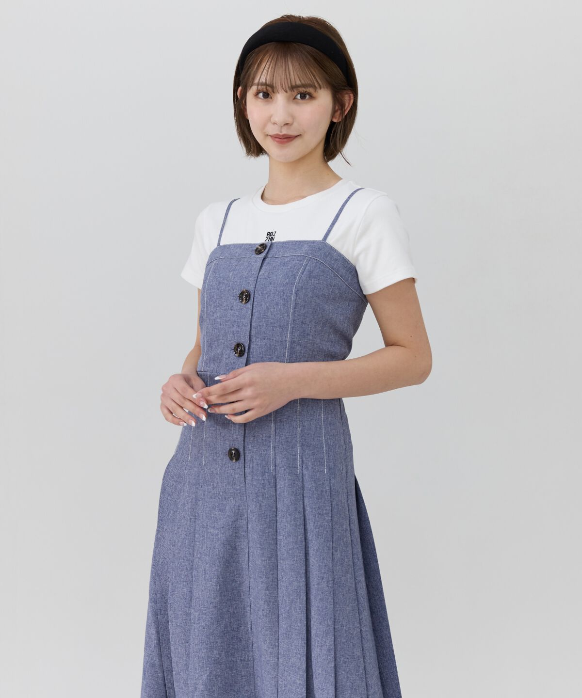 REDYAZEL「２wayプリーツジャンパースカート」|ワンピース|ブルー