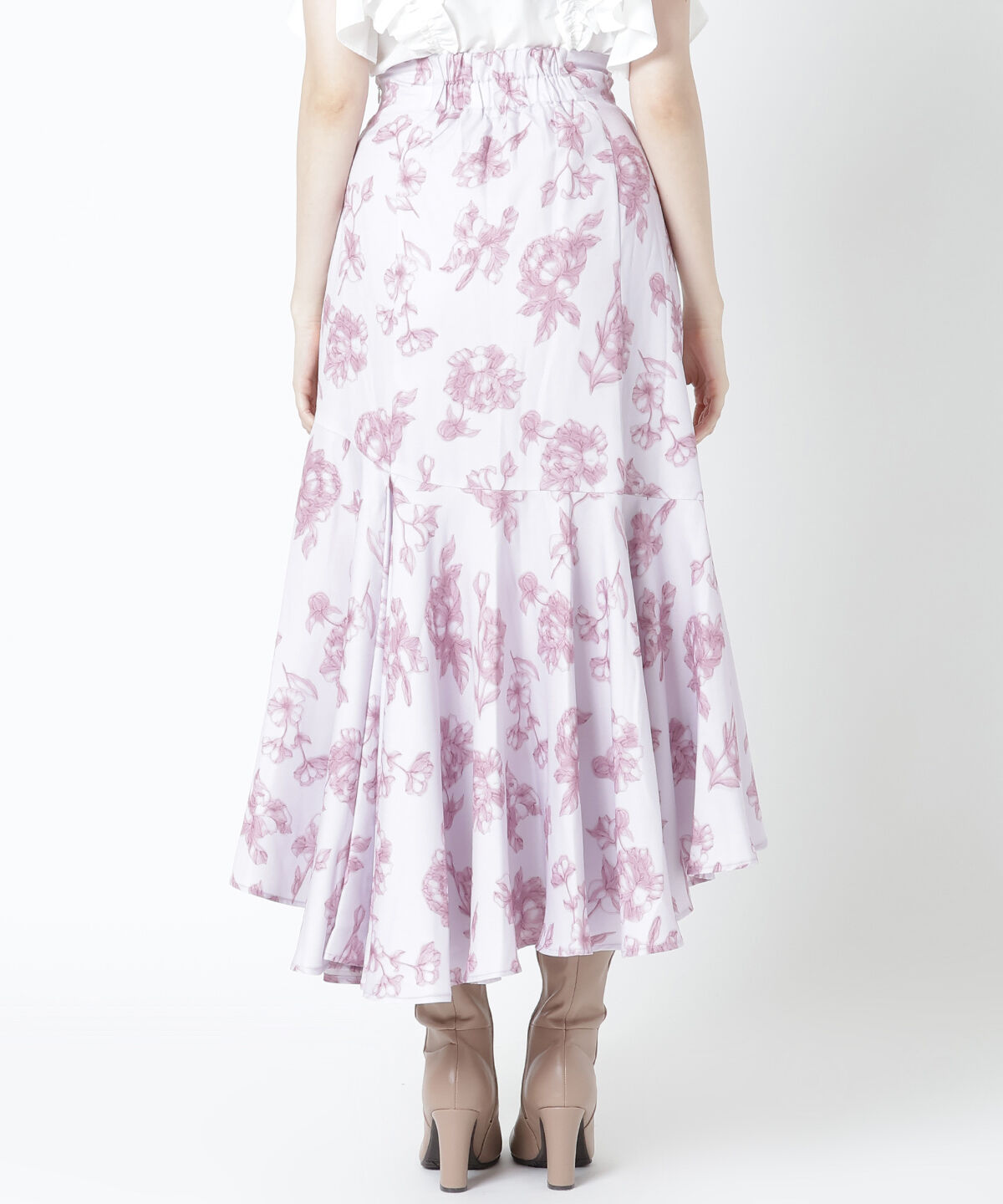 WILLSELECTION「ラインフラワーボリュームスカート」|フレア|