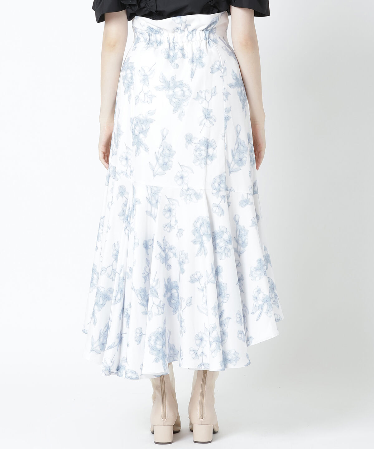 WILLSELECTION「ラインフラワーボリュームスカート」|フレア|