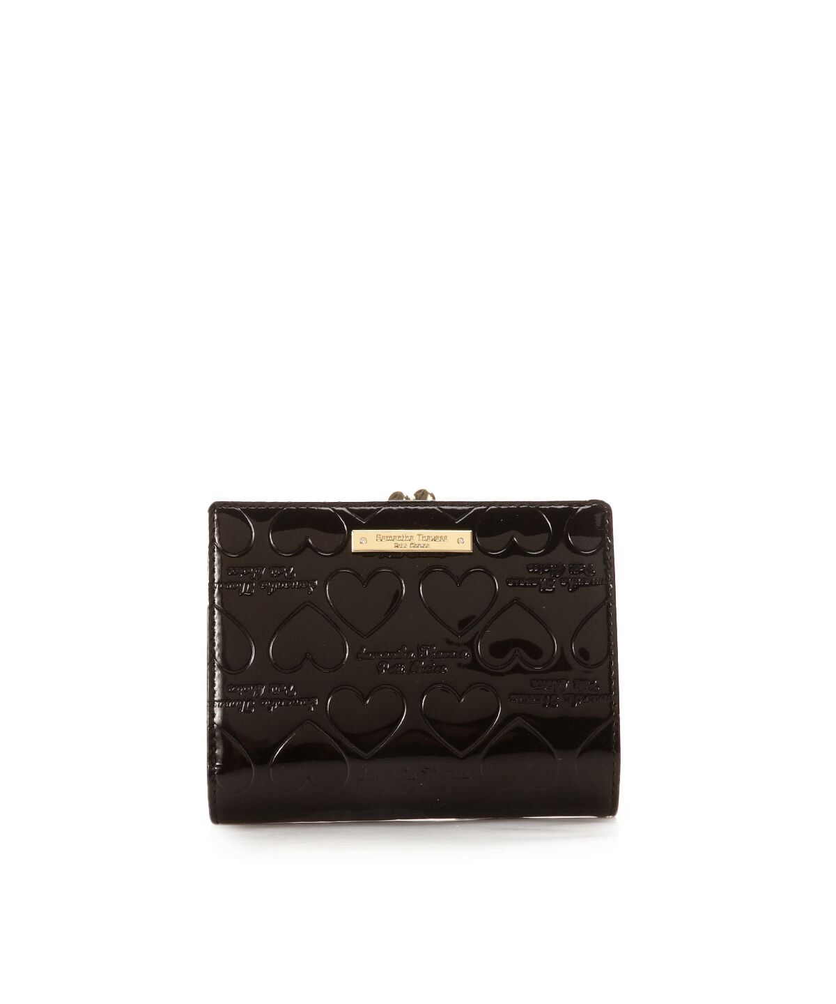 Samantha Thavasa Petit Choice「エナメルハート型押し 折財布」|財布|ブラウン