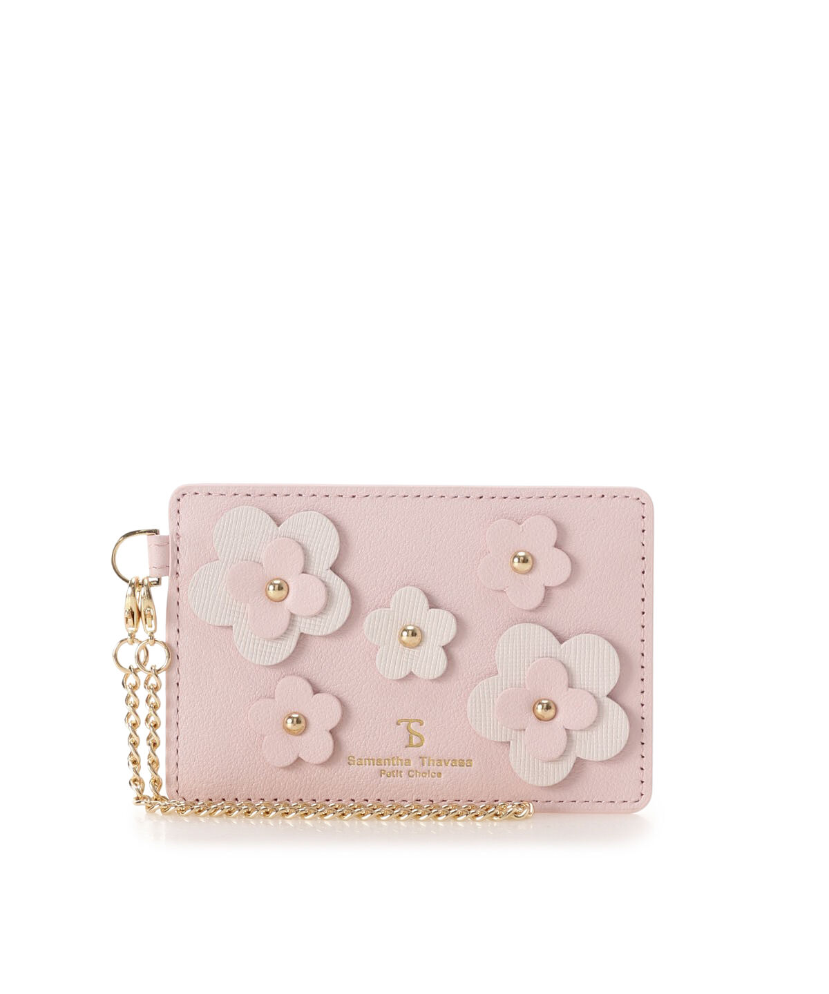 Samantha Thavasa Petit Choice「フラワーパッチ パスケース」|定期入れ|ピンク