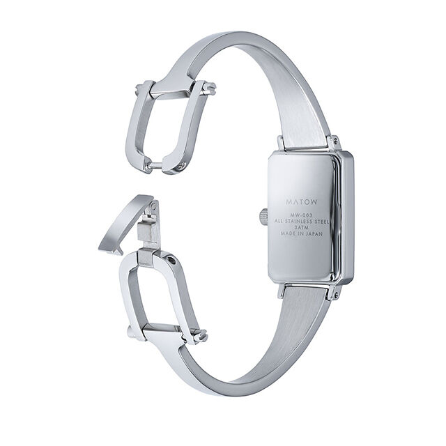 MATOW「〈MATOW (マトウ)〉Tsuki 月華 ｽｸｴｱ ｼﾙﾊﾞｰ ﾌﾞﾗｯｸ」|腕時計|