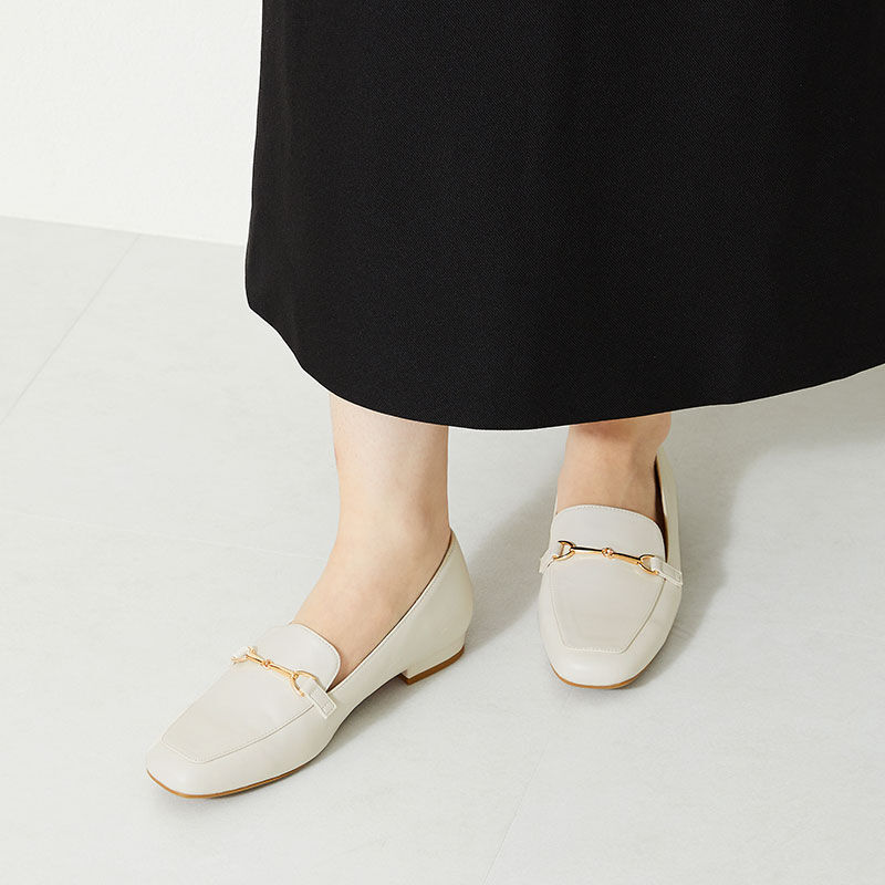 ORiental TRaffic「スクエアトゥビットローファー/31112」|パンプス|WHITE