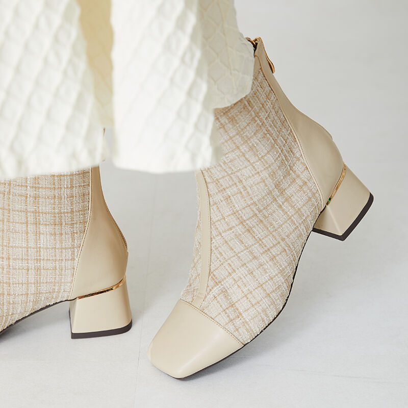 ORiental TRaffic「ツイード 切替 ブーツ /31427 ショートブーツ」|ショートブーツ|