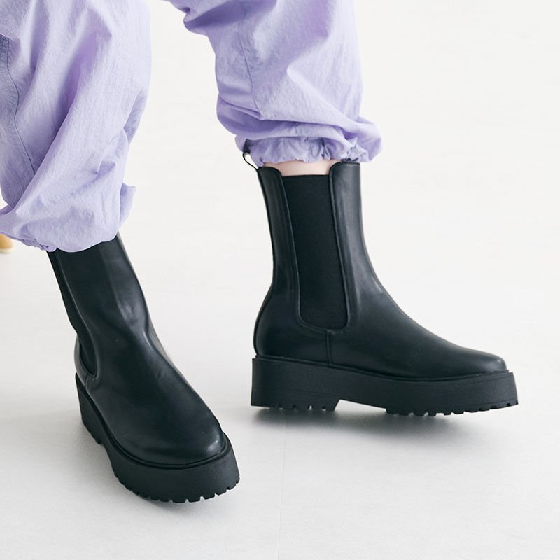 ORiental TRaffic「厚底 ミドル丈 サイドゴアブーツ /31439 ミドルブーツ」|ショートブーツ|