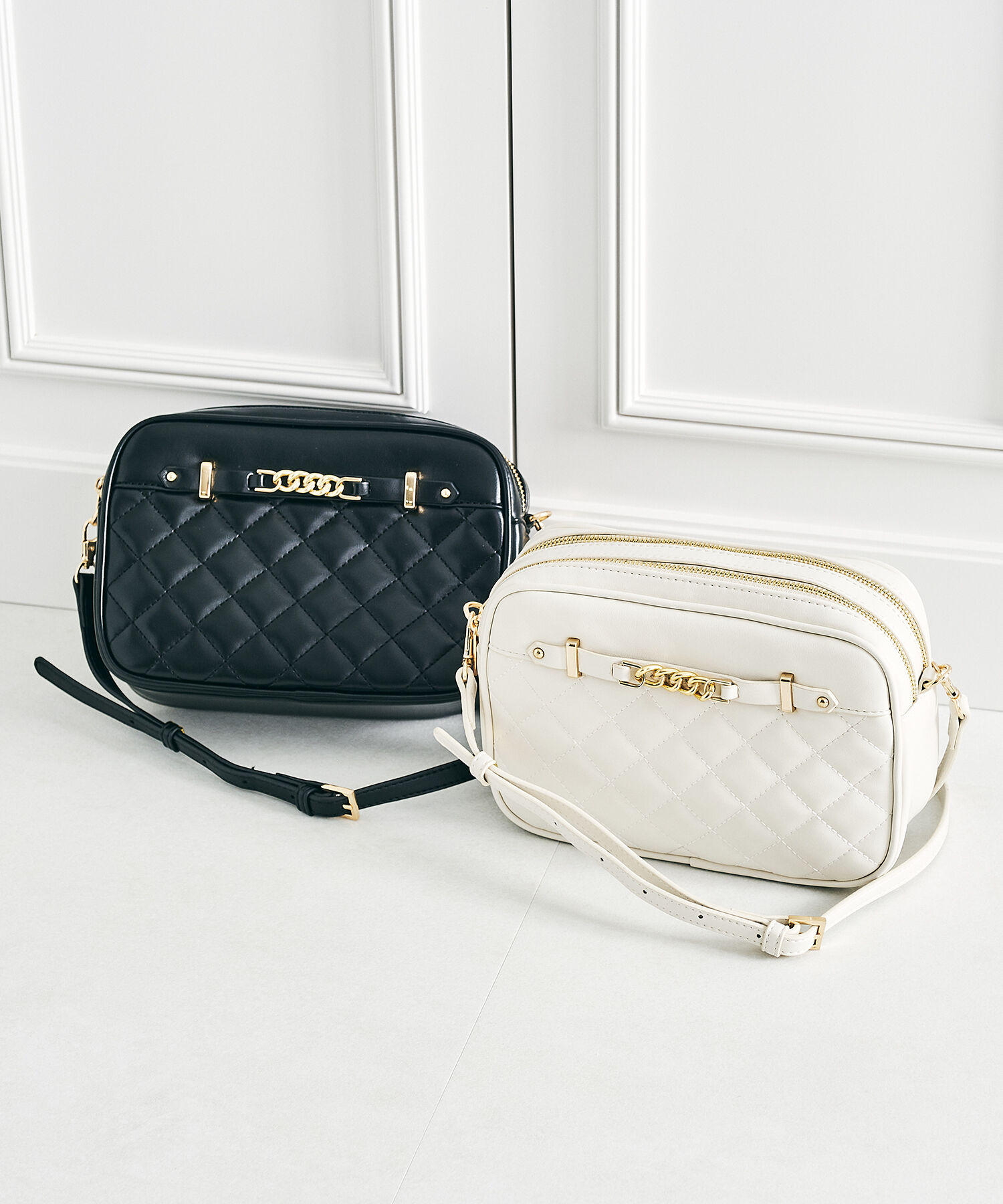 ORiental TRaffic「ダブルポケットキルティングショルダーバッグ/BA-215」|ショルダー・メッセンジャー|BEIGE