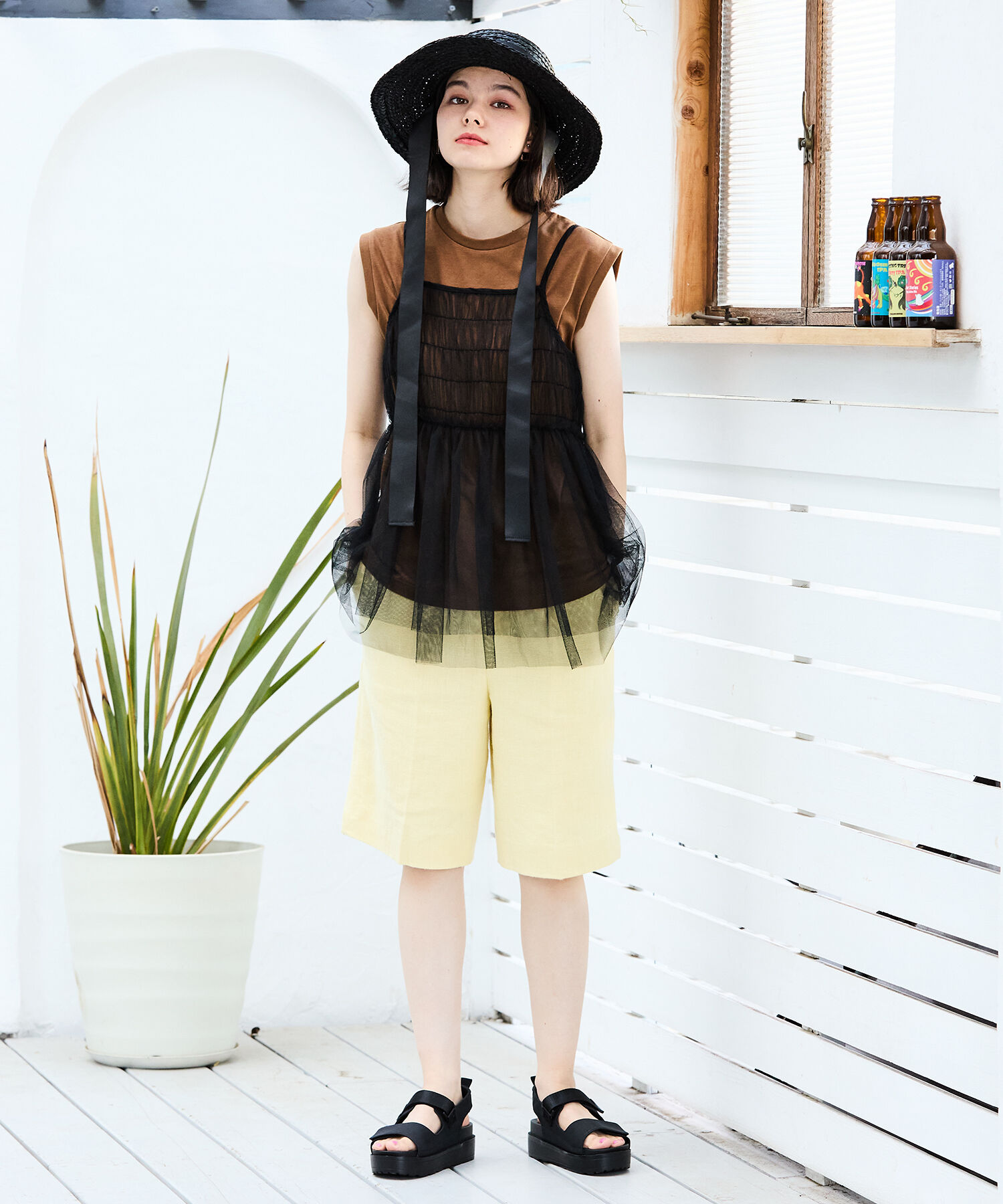 ORiental TRaffic「【アウトレット価格】ダブルベルトベルクロ厚底サンダル/41238」|サンダル|