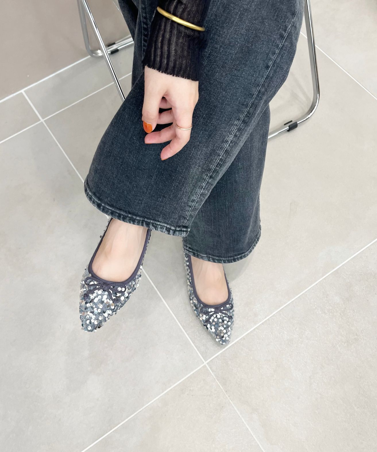 ORiental TRaffic「●2024秋冬新作●スパンコールバレエシューズ/41315」|パンプス|