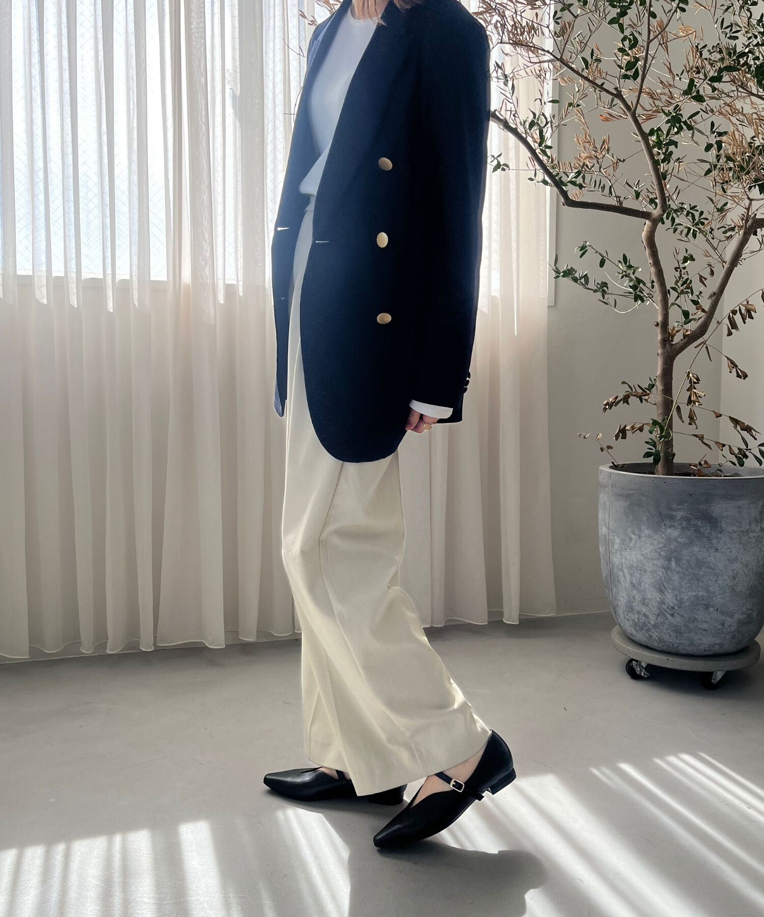 ORiental TRaffic「【WEB限定】ベルト デザイン フラットパンプス /45302  ベーシック  シンプル ストラップパンプス」|パンプス|