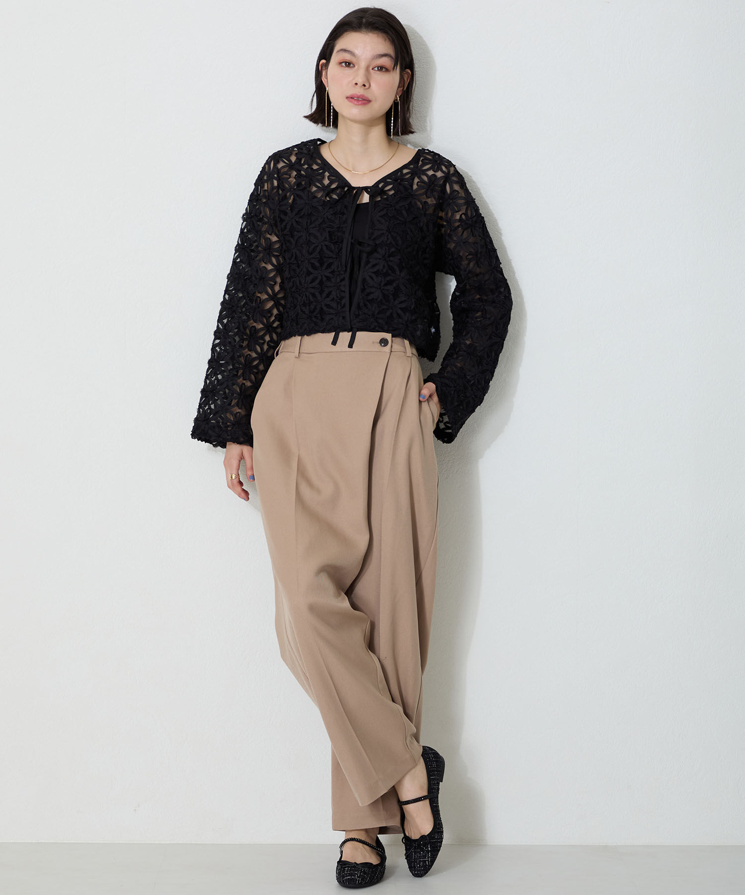 ORiental TRaffic「●2025春夏新作●ツイードバレエストラップパンプス/51106」|パンプス|