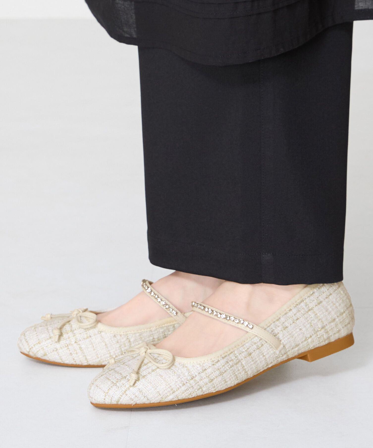 ORiental TRaffic「●2025春夏新作●ツイードバレエストラップパンプス/51106」|パンプス|