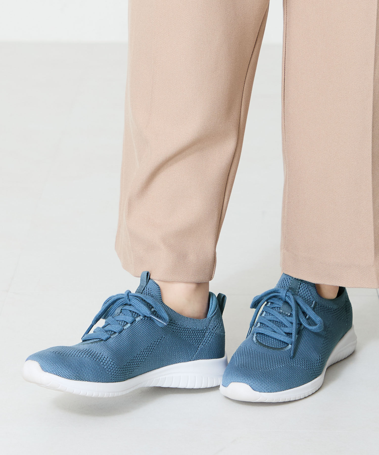 ORiental TRaffic「●2025春夏新作●レースアップ ニット スニーカー /OT3765  トレンド　人気  軽い ワンタッチ」|スニーカー|