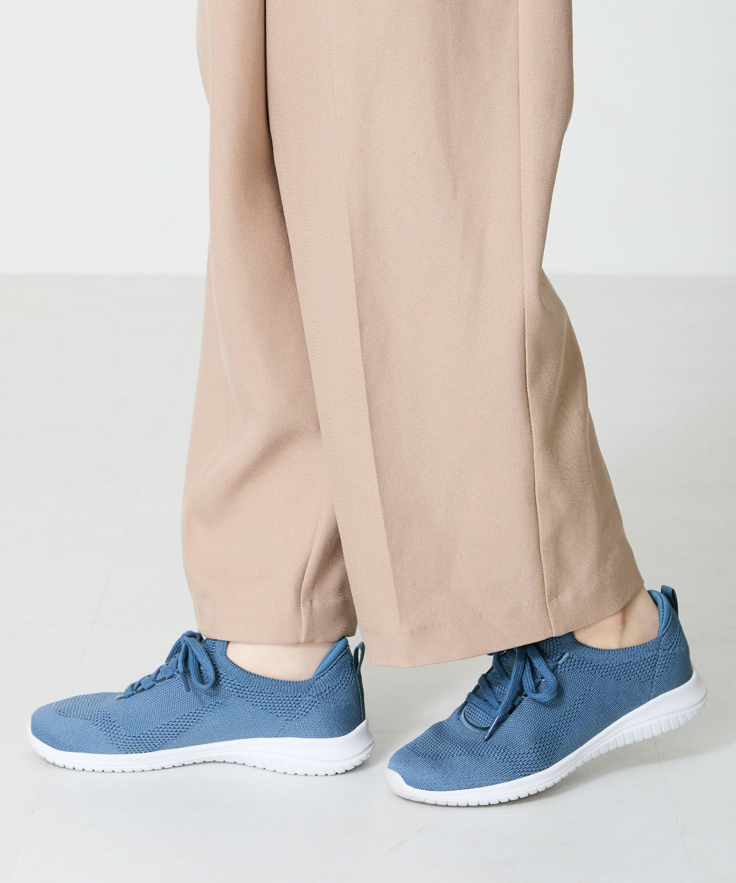 ORiental TRaffic「●2025春夏新作●レースアップ ニット スニーカー /OT3765  トレンド　人気  軽い ワンタッチ」|スニーカー|