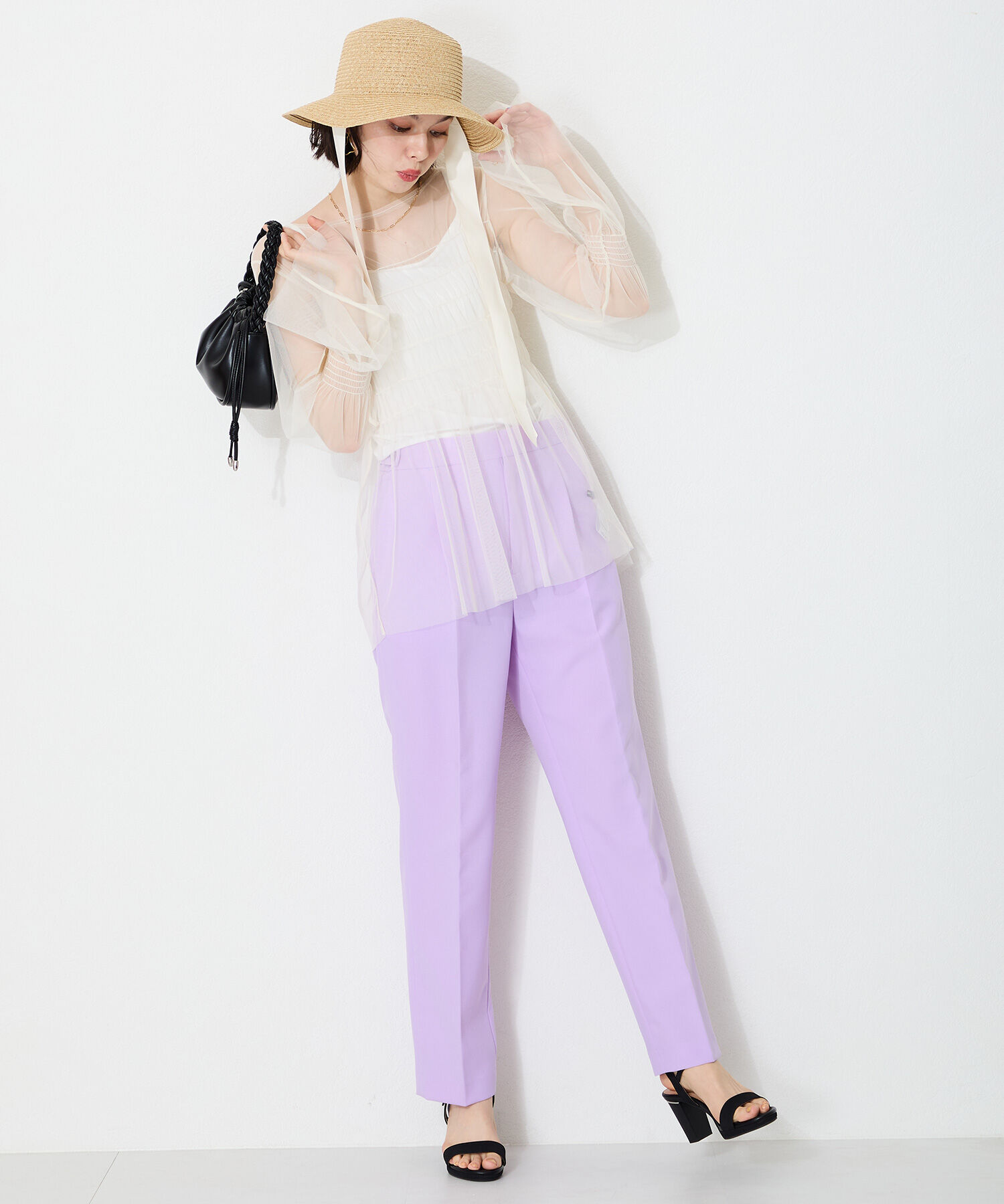 ORiental TRaffic「●2025春夏新作●ラウンドトゥラインヒールサンダル/51208 サンダル トレンド 人気」|サンダル|