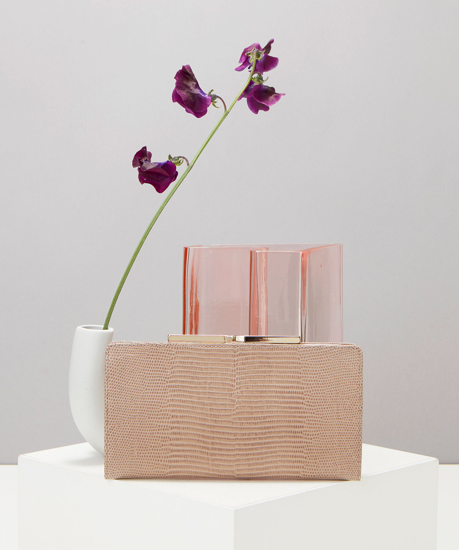 TOPKAPI 「LUCIA[ルチア]イタリアンレザー・リザード型押し・がま口長財布」|財布|グレージュ