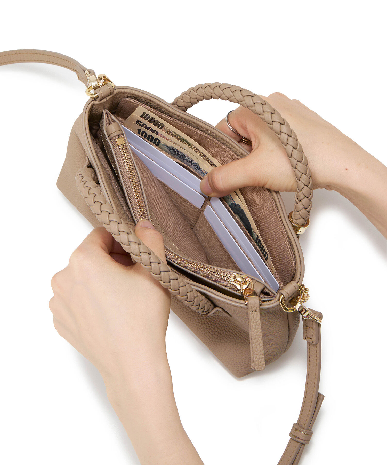 TOPKAPI TREASURE「【TREASURE TOPKAPI】シュリンクレザー メッシュハンドル ウォレット スマホ ショルダー トート バッグ」|トートバッグ|