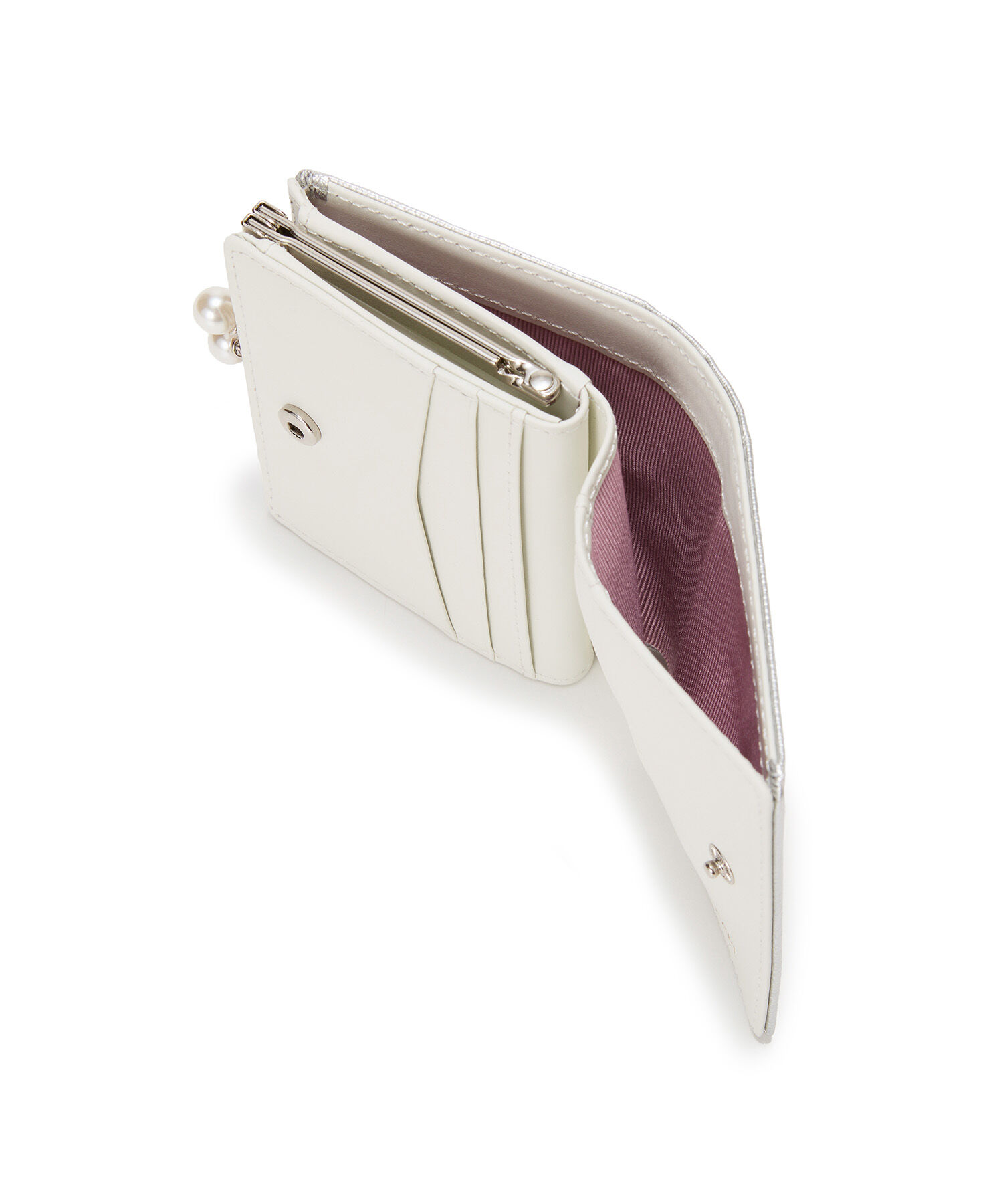 TOPKAPI 「【TOPKAPI】シュリンクレザー パール がま口 二つ折り 財布」|財布|