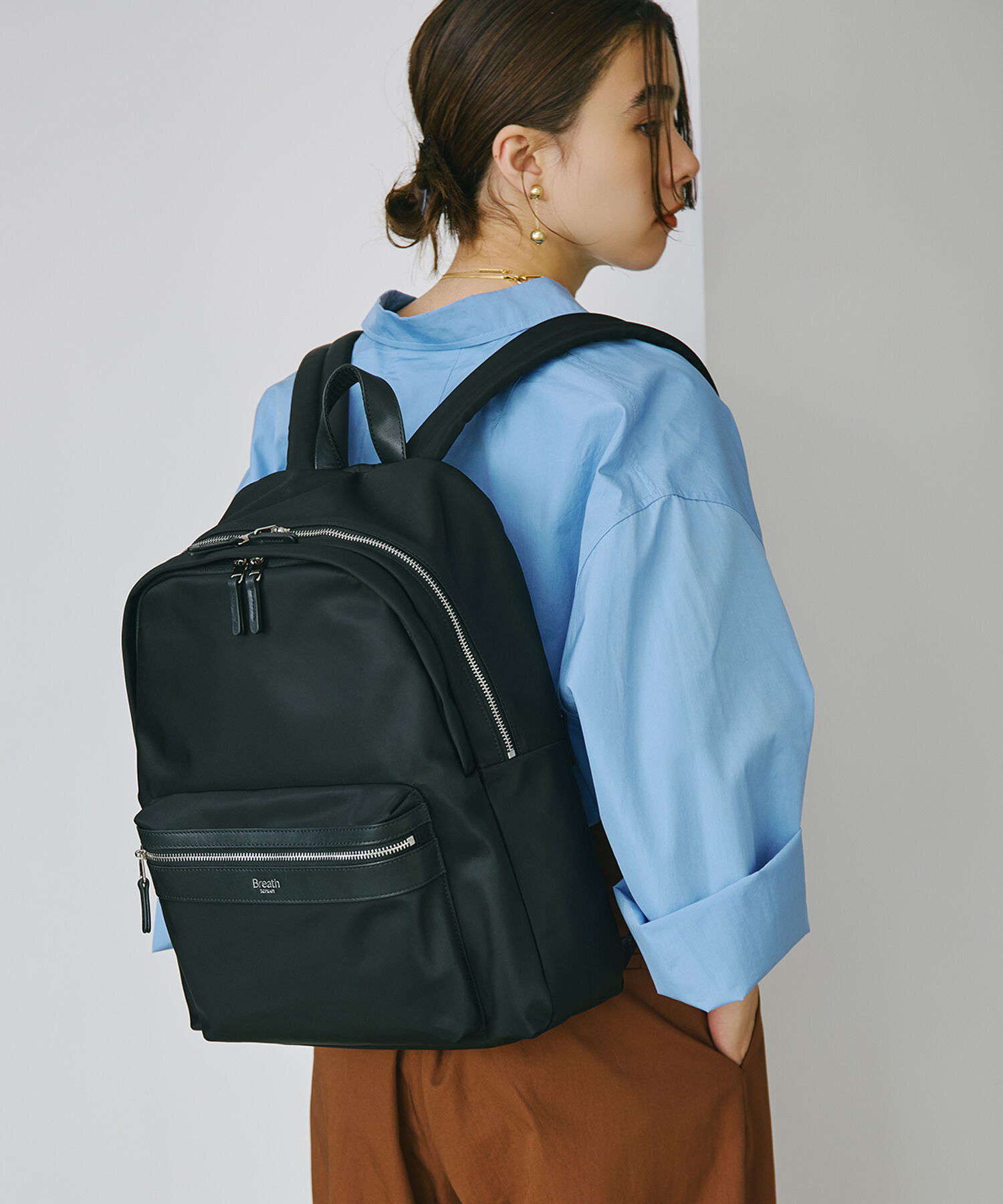 TOPKAPI BREATH「【Breath TOPKAPI】防水ナイロン レザーコンビ PC対応 リュック バックパック」|リュック|