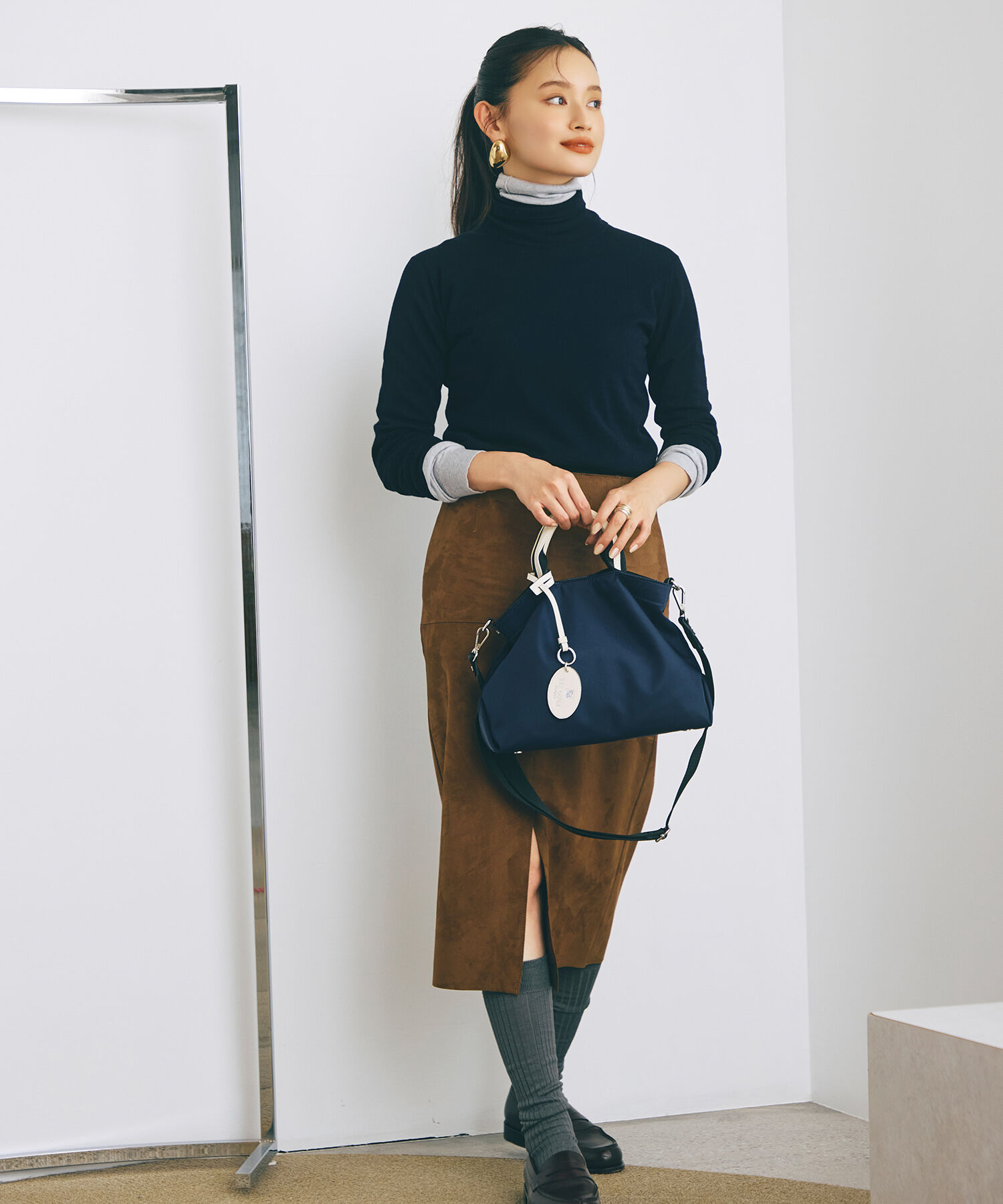 TOPKAPI BREATH「【TREASURE TOPKAPI】ストライプハンドル ナイロン 2way ミニ トートバッグ」|ショルダー・メッセンジャー|