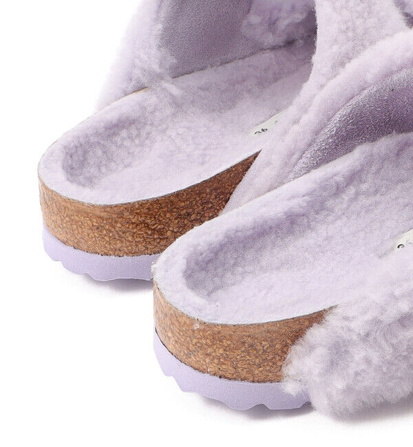 BIRKENSTOCK「【ビルケンシュトック】アリゾナ ビッグバックル テディ/パープルフォグ ファー/サンダル レディース」|サンダル|