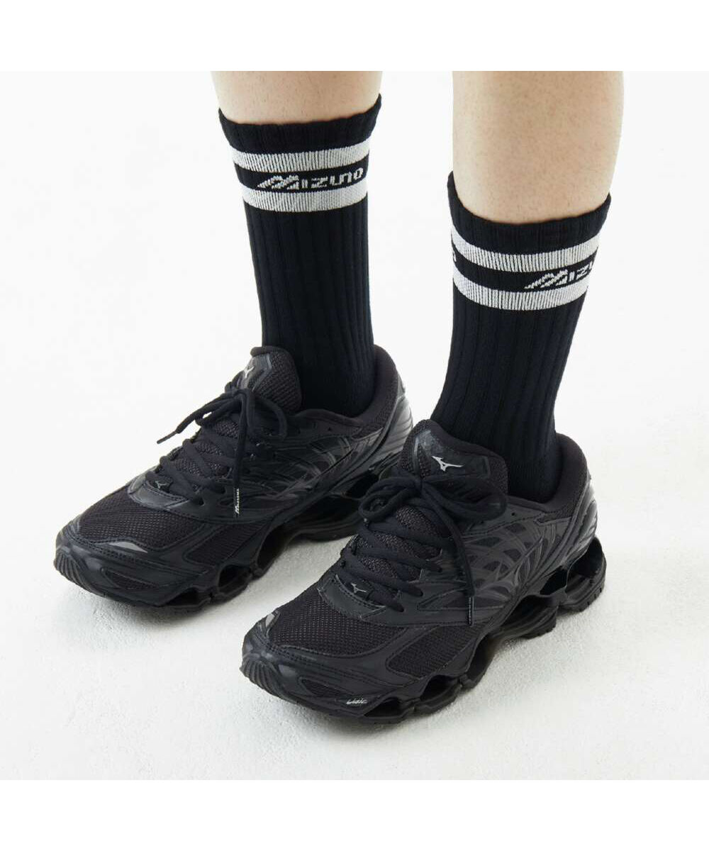 MIZUNO「ドライベクター薄手パイルレギュラーソックス ロゴ＋ライン」|ソックス|