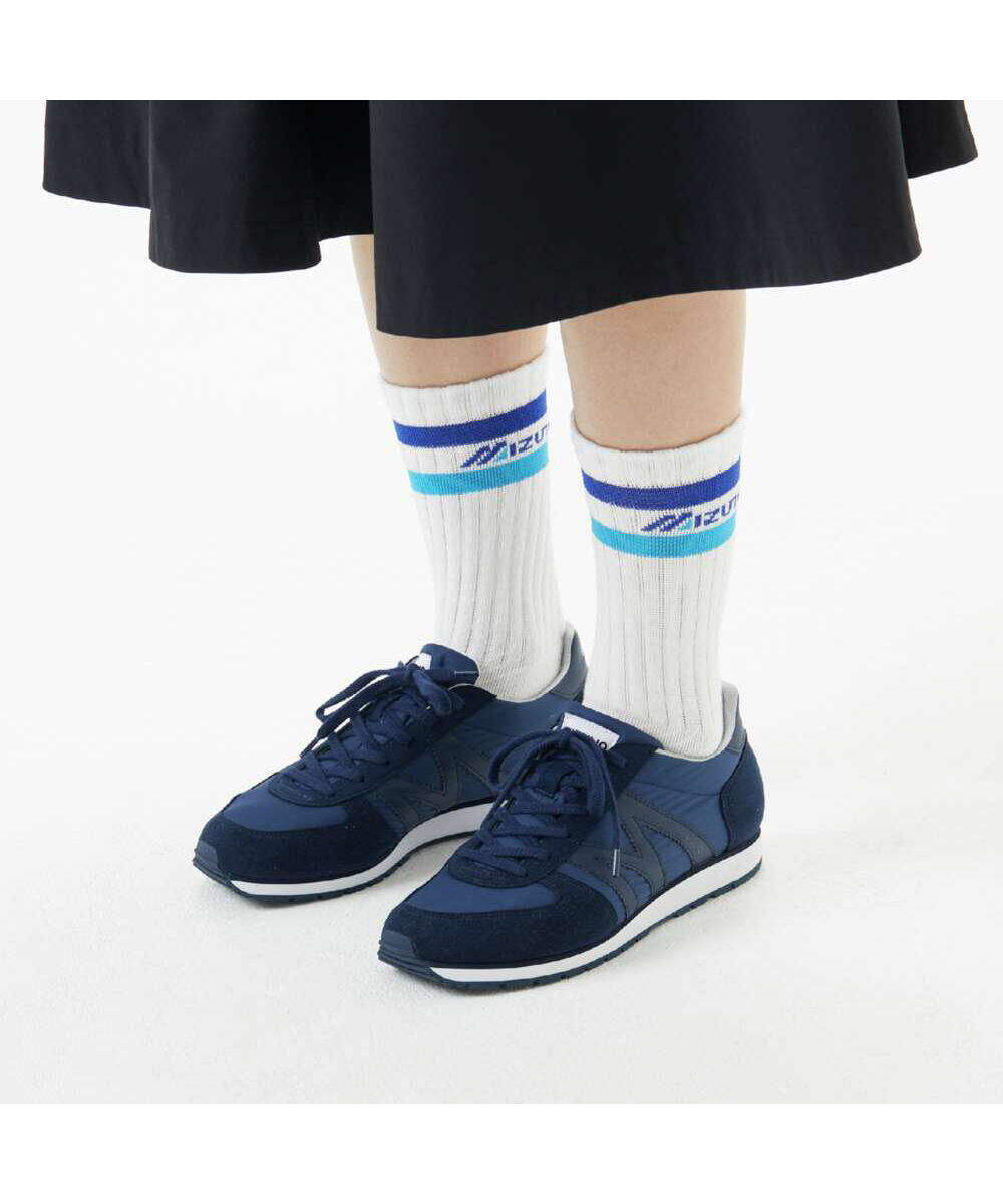 MIZUNO「ドライベクター薄手パイルレギュラーソックス ロゴ＋ライン」|ソックス|