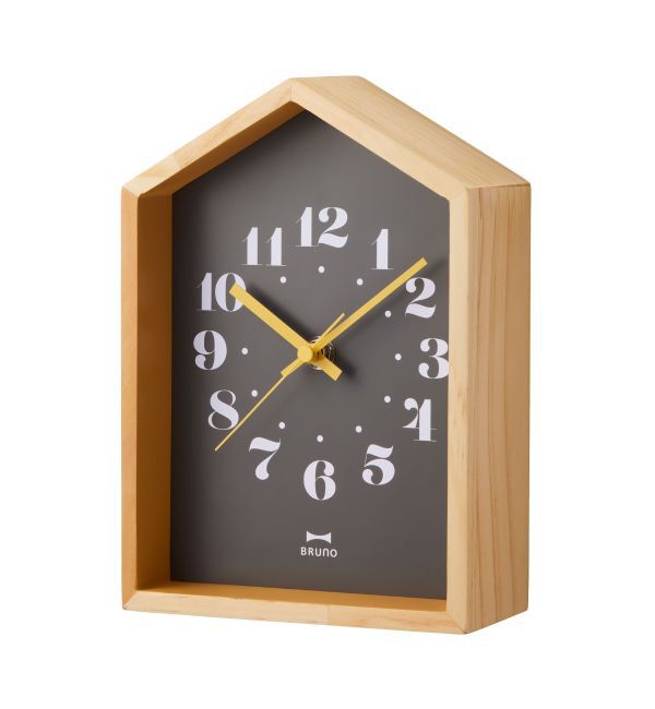 BRUNO「ウッドハウスクロック」|クロック・置時計|ブラック
