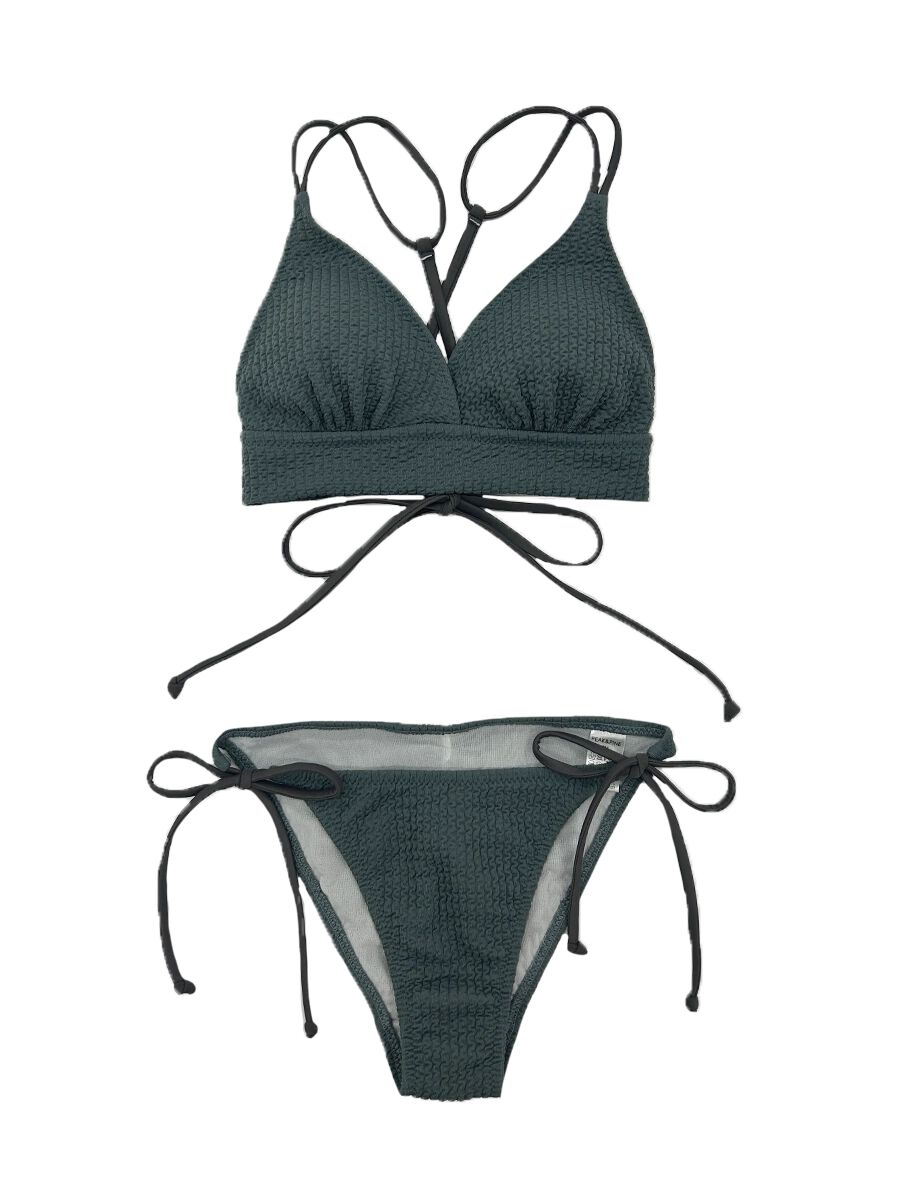 PEAK&PINE「ワッフルニット素材クロス三角ビキニ」|ビキニ|
