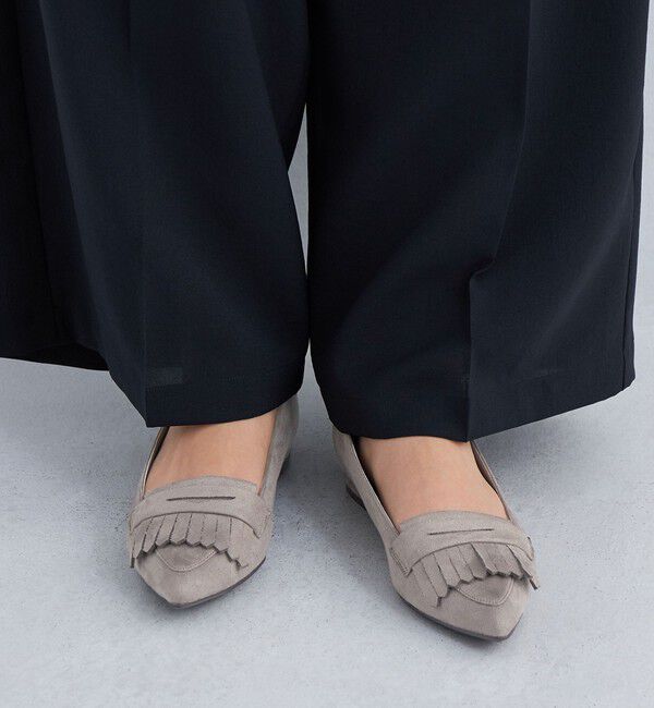 UNITED ARROWS green label relaxing「【WEB限定】ポインテッド キルト フラットシューズ（1.5cmヒール) -撥水-」|パンプス|