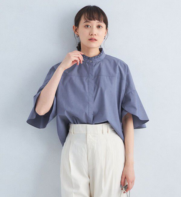 UNITED ARROWS green label relaxing「フレアスリーブ クロップド シャツ -マシンウォッシャブル・UVカット-」|シャツ・ブラウス|