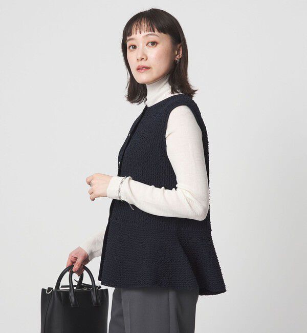 UNITED ARROWS green label relaxing「パイピング ペプラム ニット ジレ」|ベスト・ジレ|