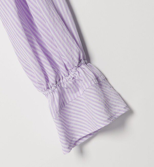EMMEL REFINES「＜EMMEL REFINES＞EM ストライプ ギャザー ブラウス」|シャツ・ブラウス|