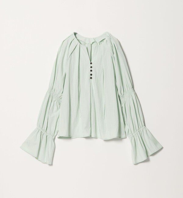 EMMEL REFINES「＜EMMEL REFINES＞EM フロントボタン ソデシャーリング ブラウス」|シャツ・ブラウス|