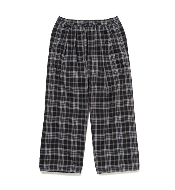 BEAMS「チャック ワイド イージーパンツ」|チノ|BLACK_CHK