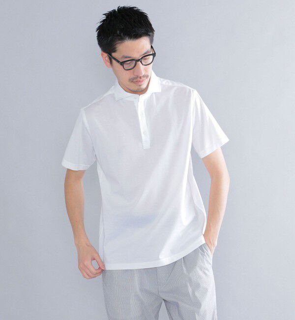 SHIPS「SHIPS：ALBINI 32ゲージ カノコ無地 ポロシャツ」|ポロシャツ|ホワイト