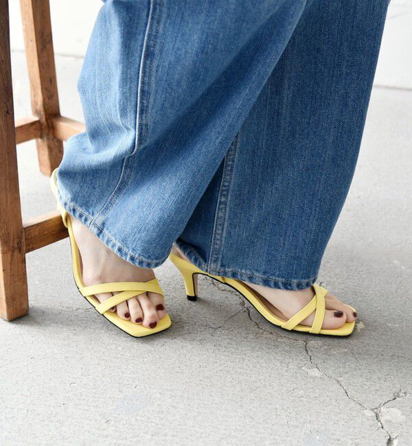 SHIPS any「SHIPS any: クロス ストラップ サンダル」|サンダル|イエロー