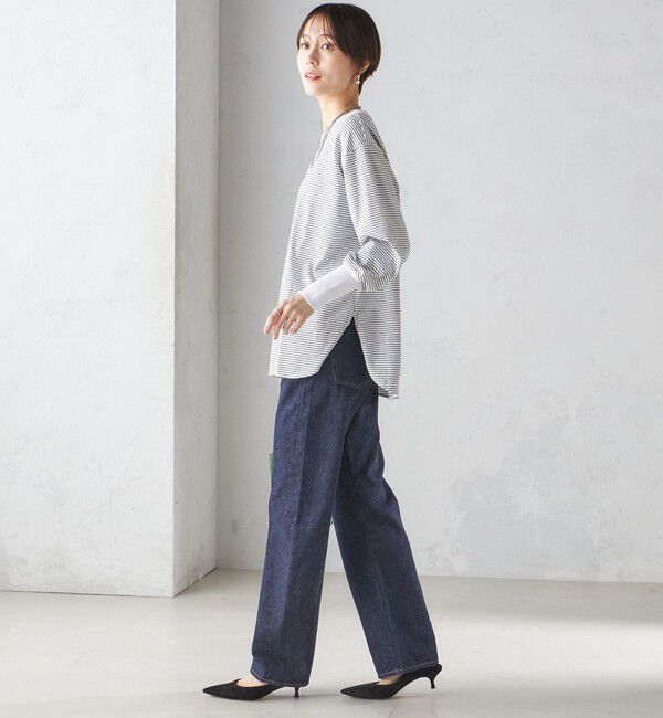 SHIPS for women「ロング リブ スリーブ カットソー  ボーダー / ソリッド」|Tシャツ・カットソー|