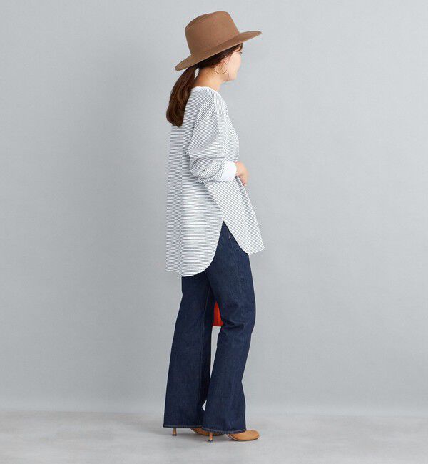 SHIPS for women「ロング リブ スリーブ カットソー  ボーダー / ソリッド」|Tシャツ・カットソー|